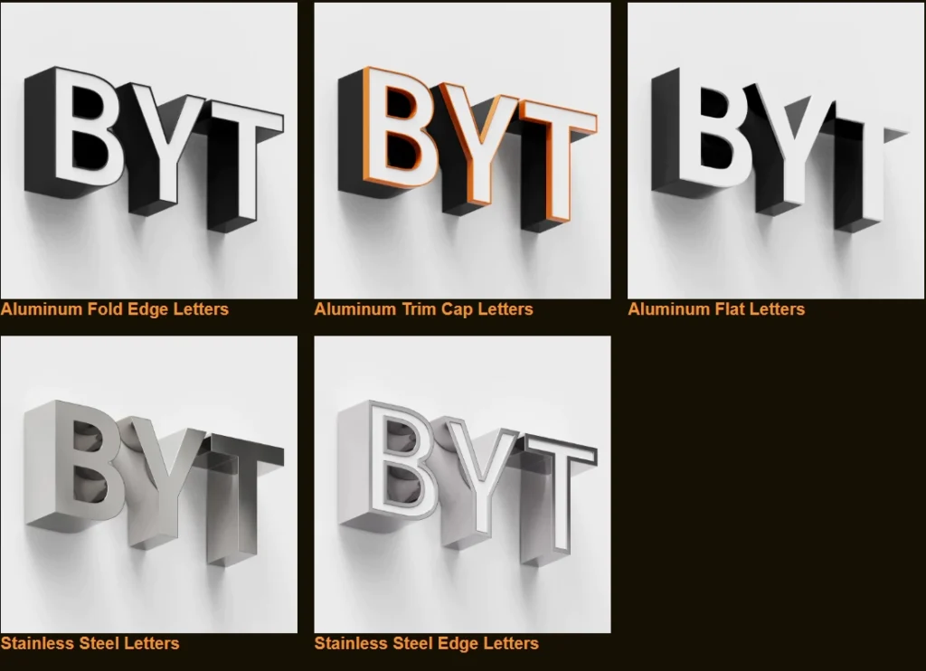 channel letter types that channel letter bender can make